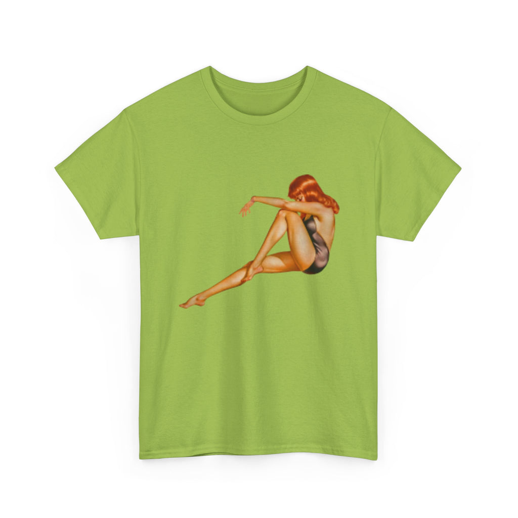 Vintage Pinup Tee — Retro Sitting Woman Graphic T‑Shirt
