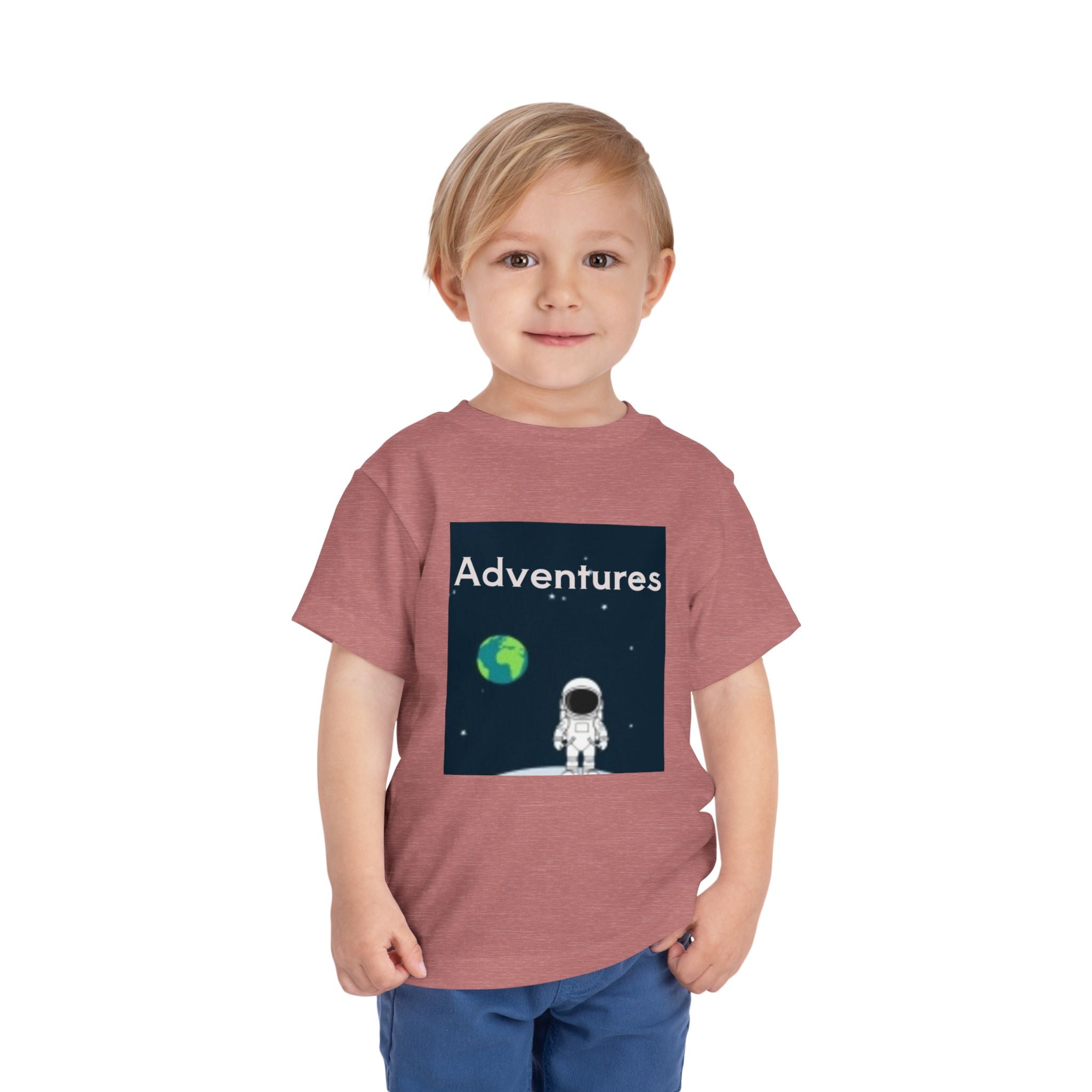 Toddler T-shirt — Adventures Cute Astronaut & Retro Space Rockets Design