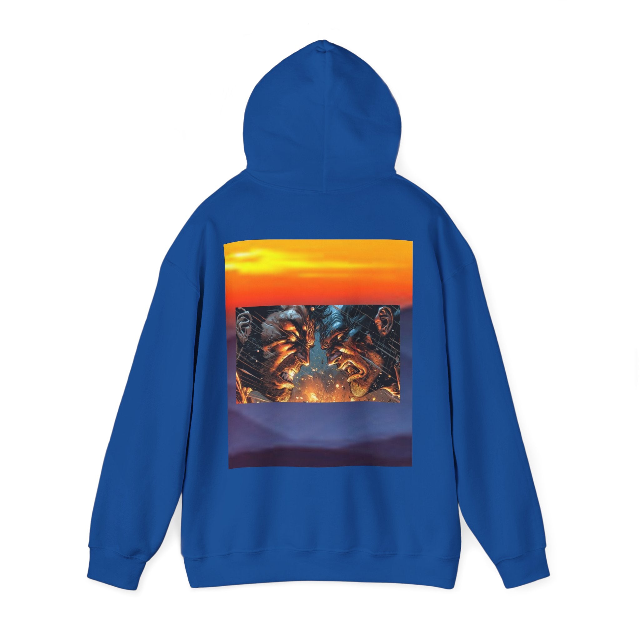 Marijuana Leaf Hoodie with Two Men Angry — Casual Streetwear Pullover