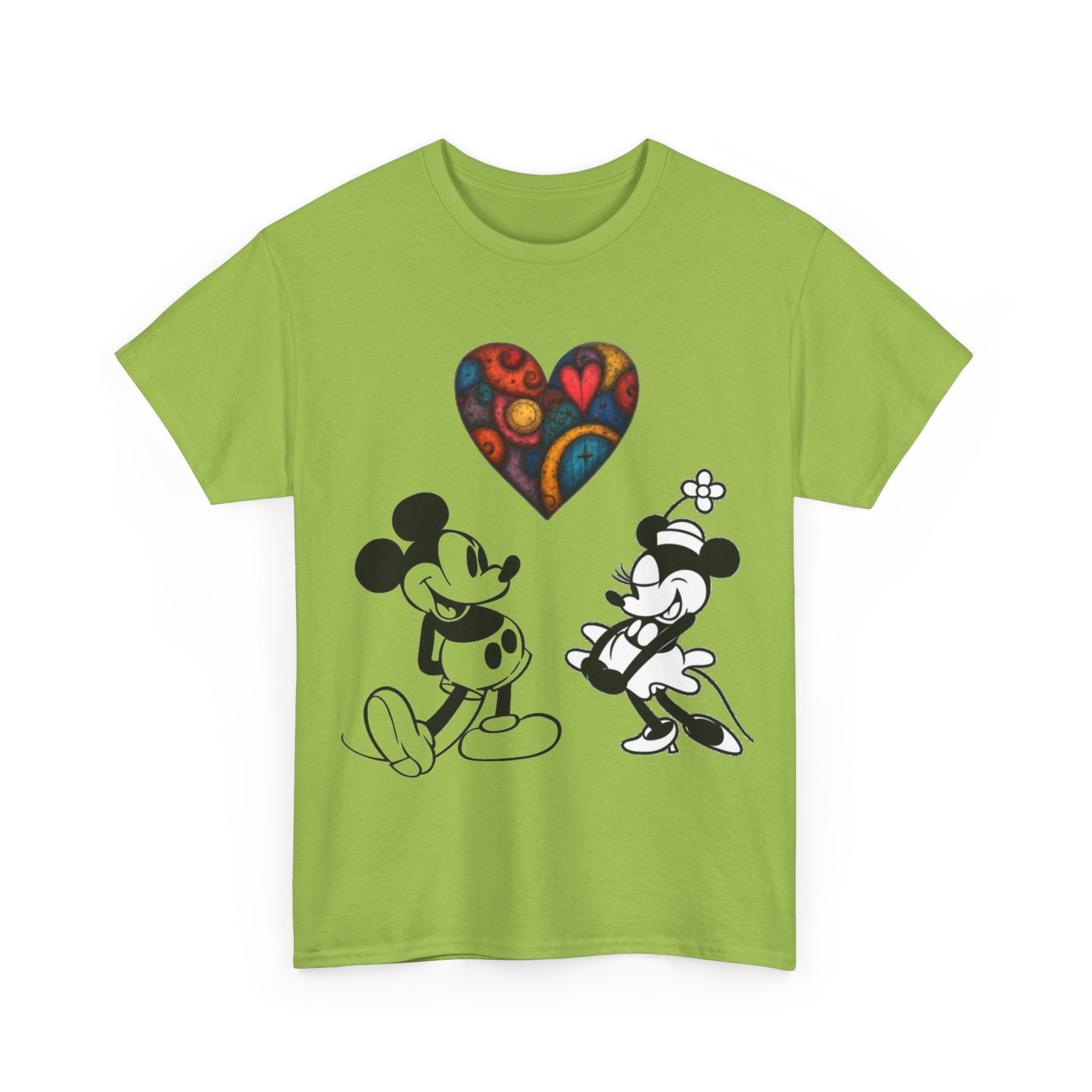 Classic Cartoon Mickey Mouse & Minnie Mouse Graphic T-shirt