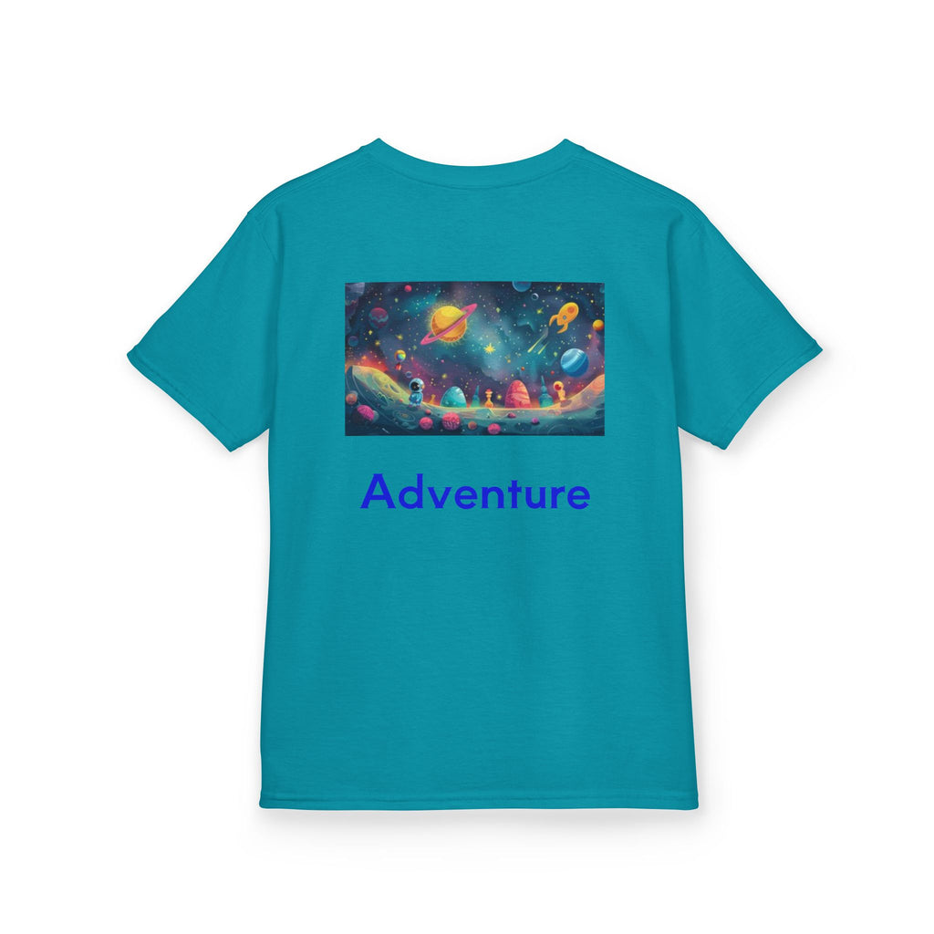 Kids Rocket Space Tee — Colorful Planets & Rocketship Shirt for Young Astronauts