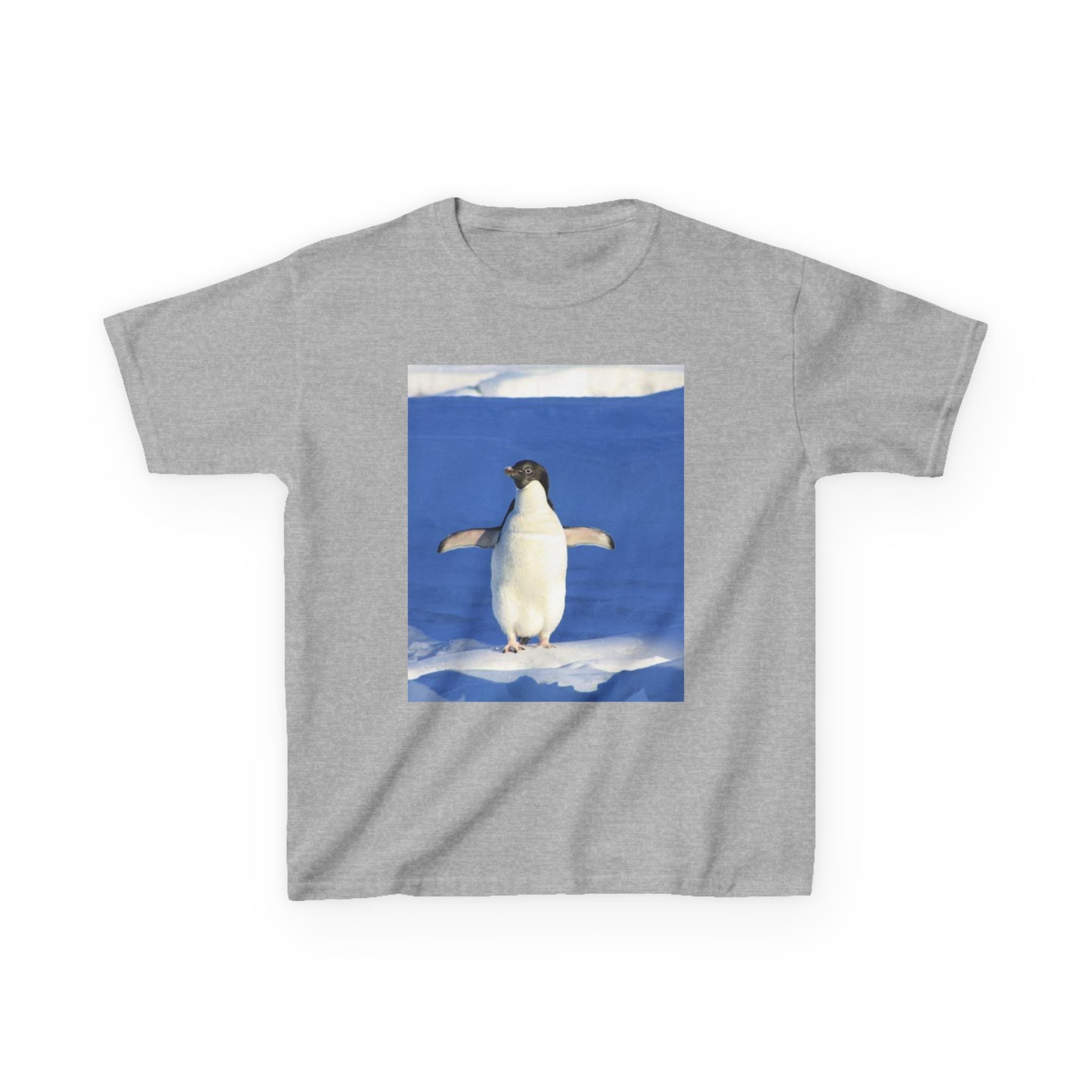T-shirt Enfant Manches Courtes Motif Pingouin et Fleur Fantaisie – T-shirt Amusant Animaux et Motifs Floraux Colorés pour Enfants