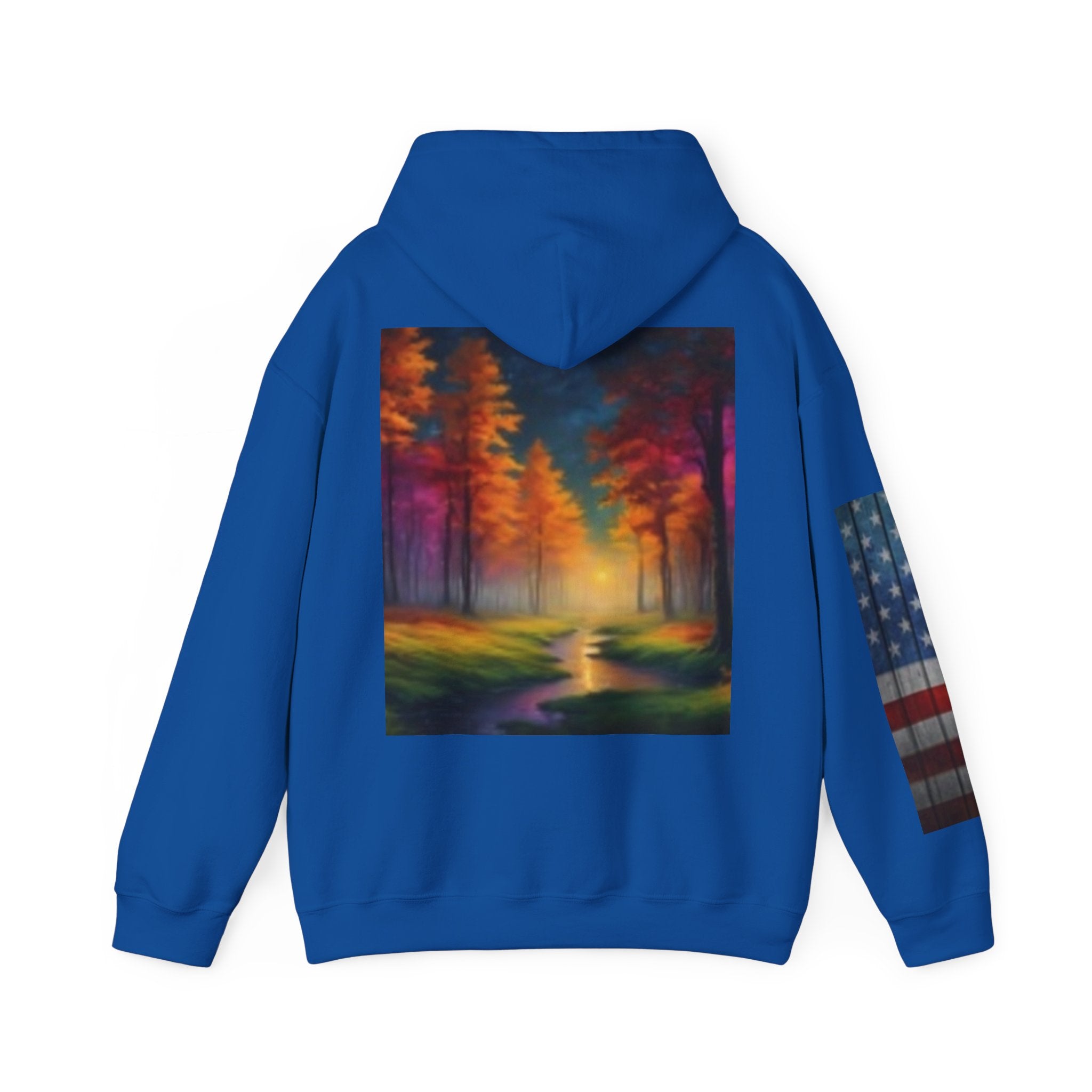 Popeye Vintage Cartoon & Colorful Forest Graphic Hoodie