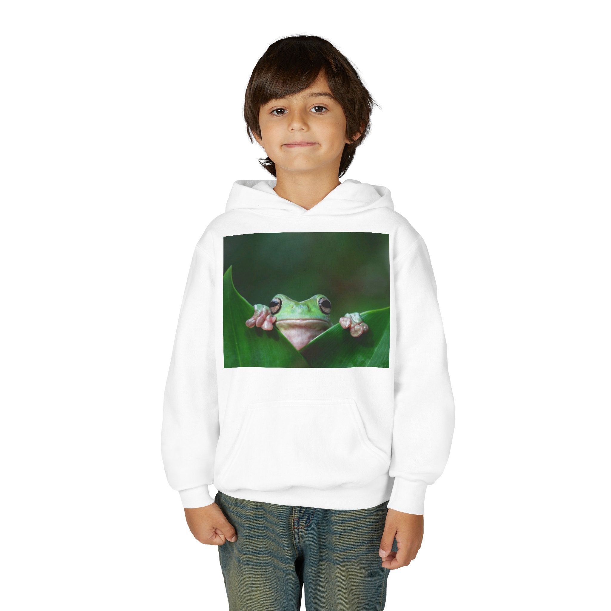 Youth Frog Hoodie – Cute Green Tree Frog Graphic Pullover