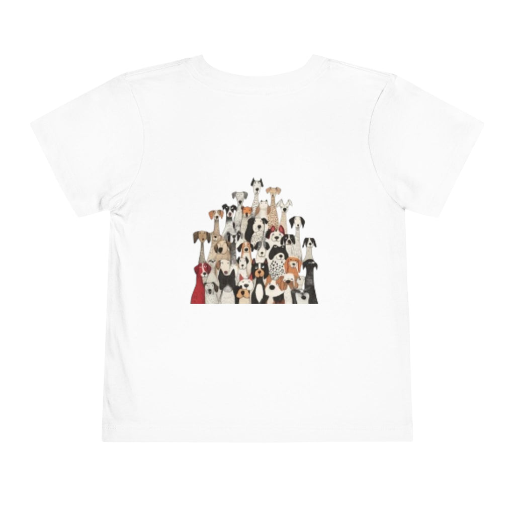 Toddler Short Sleeve T-shirt USA Flag & Cartoon Dogs