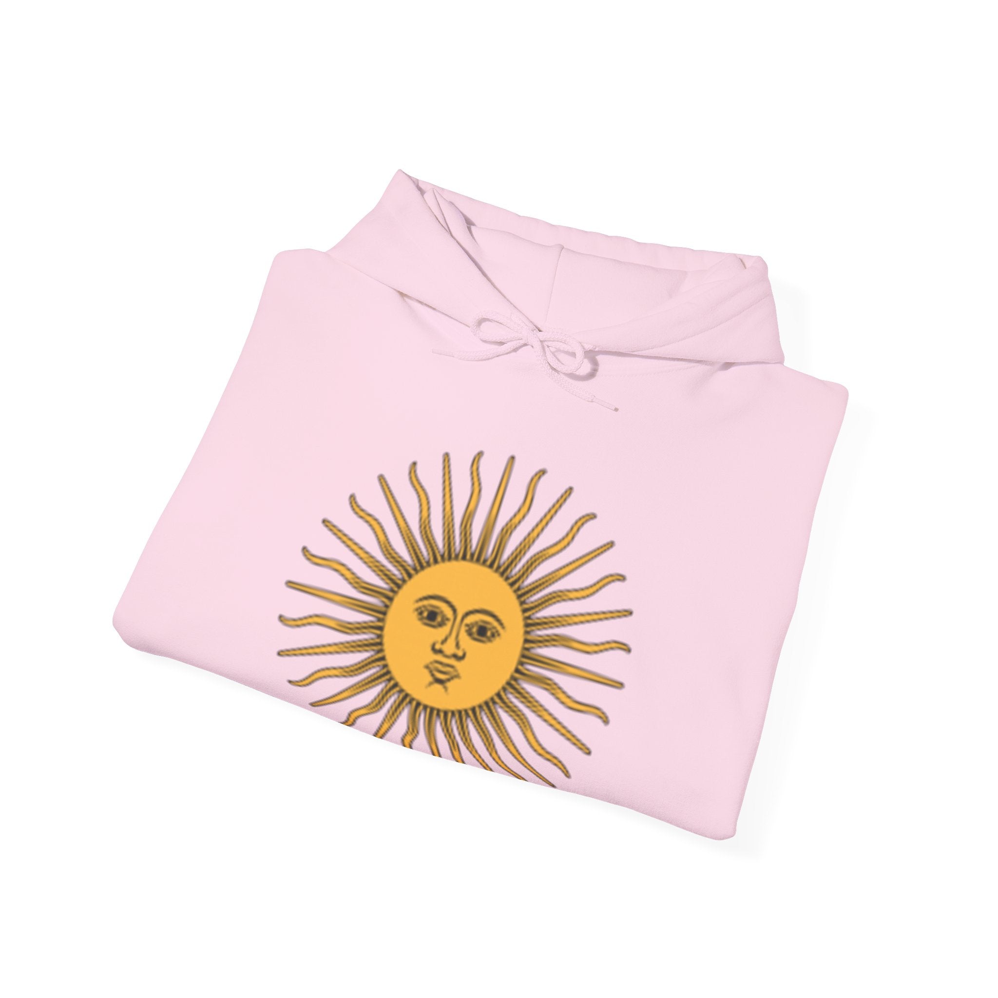 Sunface & Galloping Horses Hoodie — Boho Celestial Horse Art Sweatshirt