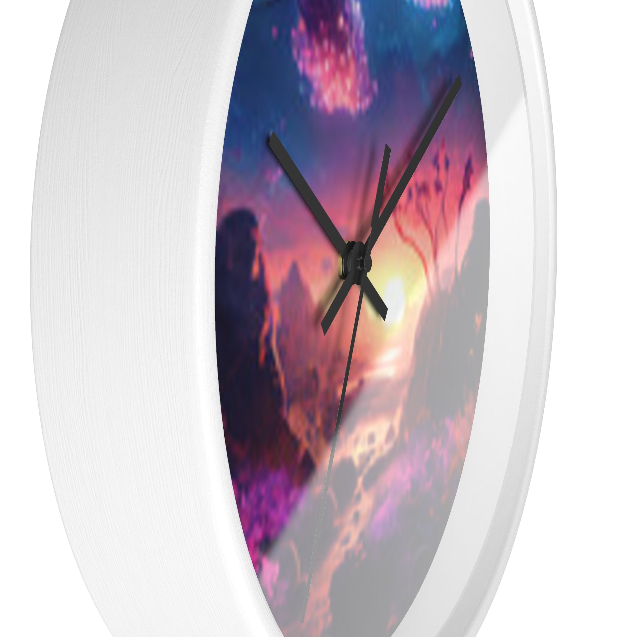 Dreamscape Sunset Wall Clock — Fantasy Landscape Art Clock