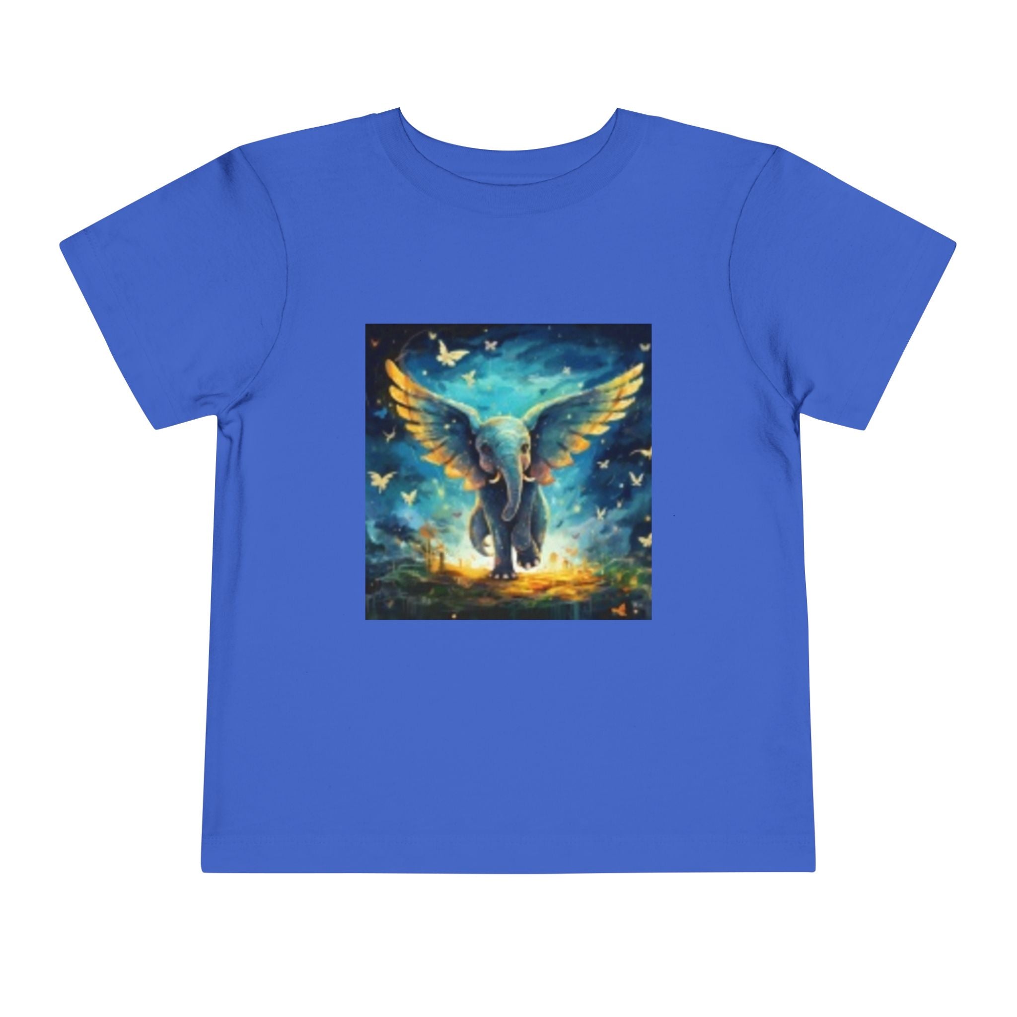 Toddler Tee — Angelic Flying Elephant Graphic Kids Shirt