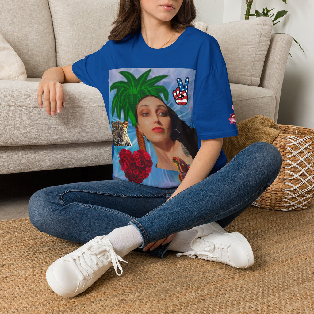 Paisley Tee — Vintage Glam Face Print T‑Shirt