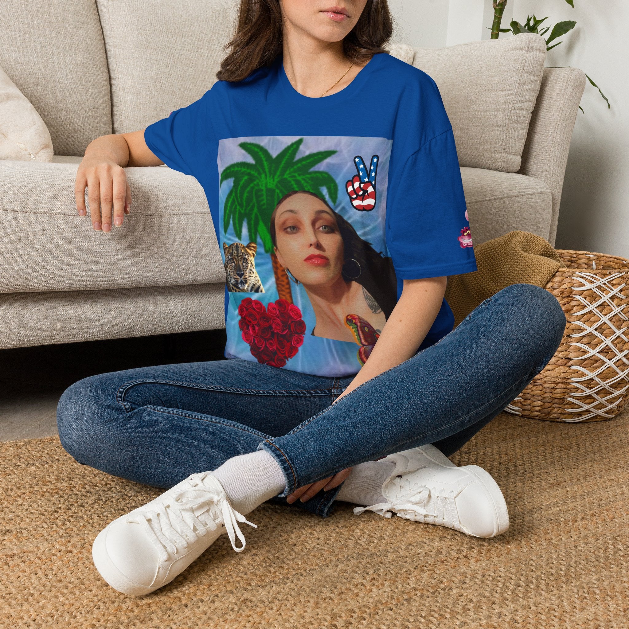 Paisley Tee — Vintage Glam Face Print T‑Shirt