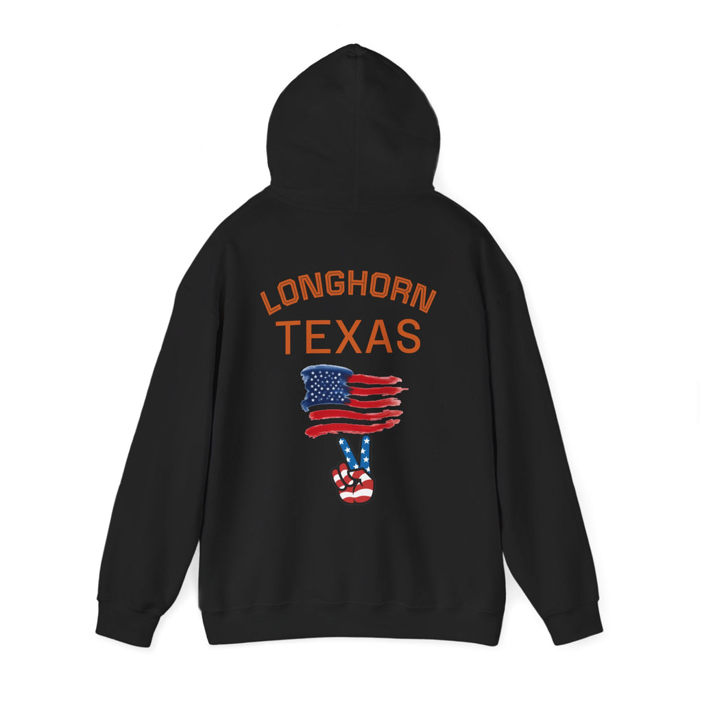 Longhorn Texas Hoodie — Patriotic American Flag Sweatshirt