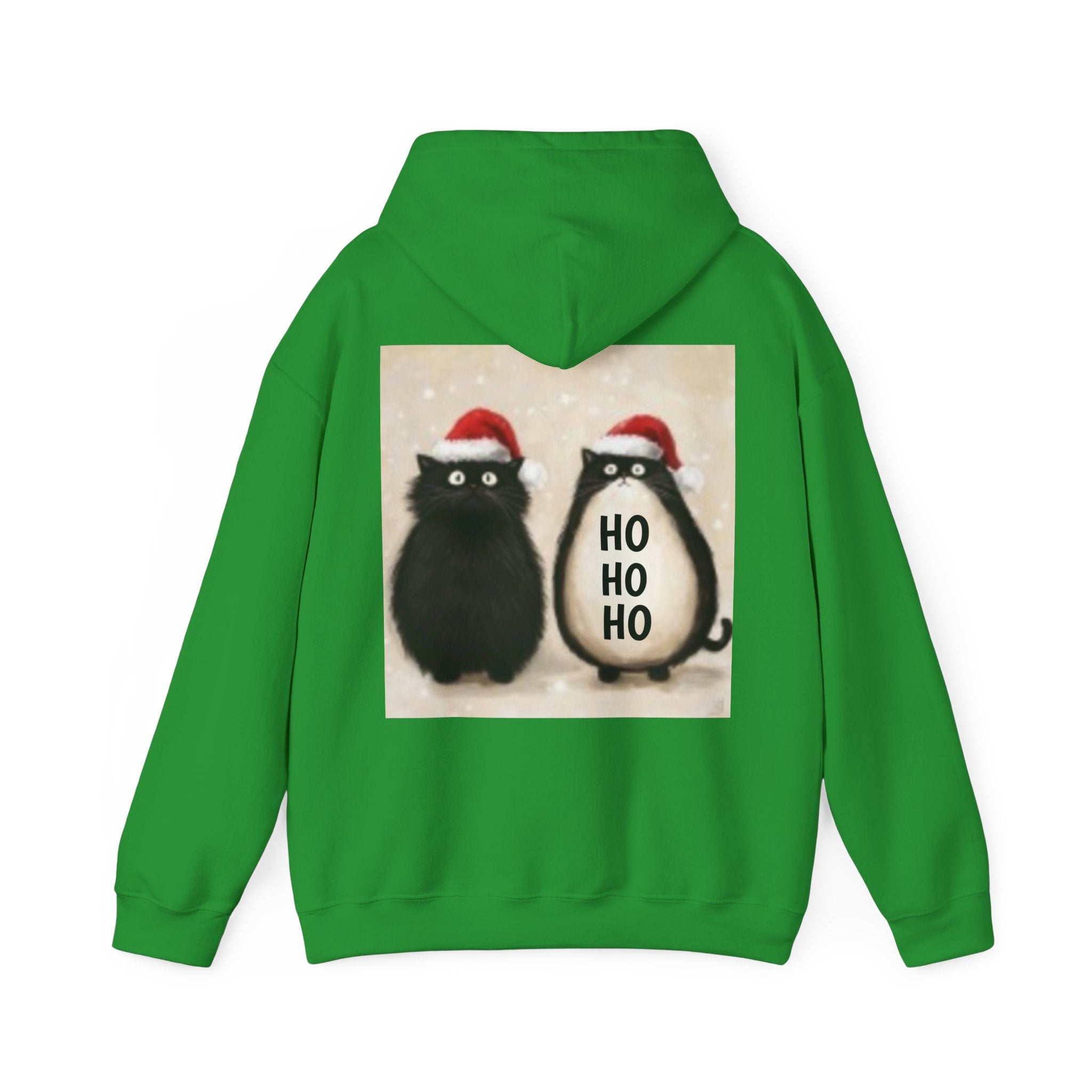 Holiday Cat & Penguin Hoodie — Cute Christmas Cats in Santa Hats