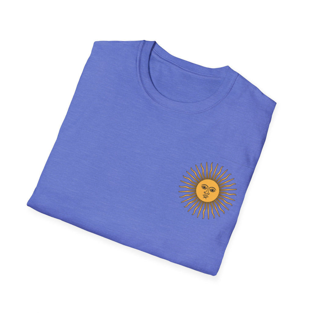 Sun Face Pocket Tee with Abstract Red Fox Back Print