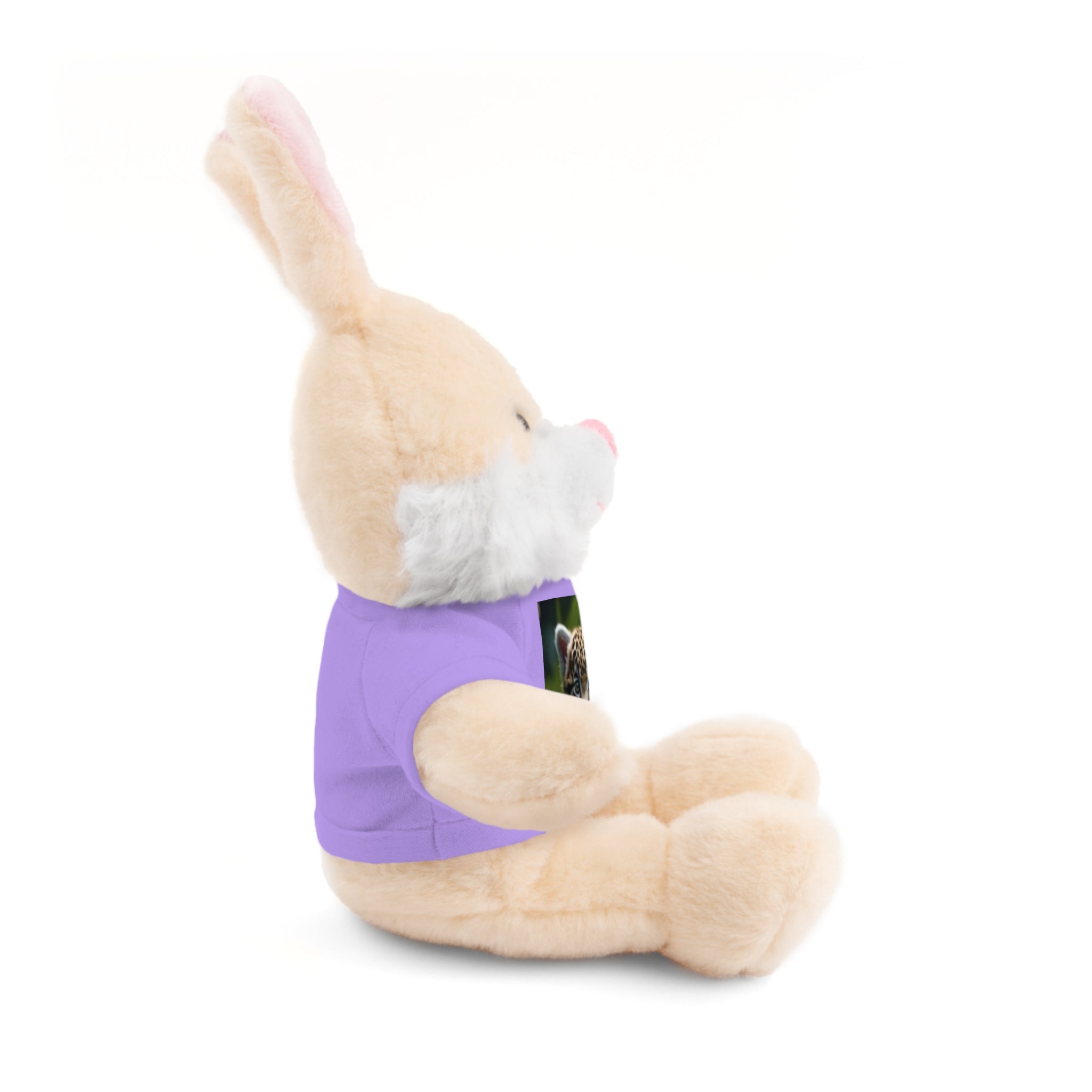 Plush Teddy Bear with Leopard Cub Tee — Cute Animal Gift for Kids & Wildlife Lovers