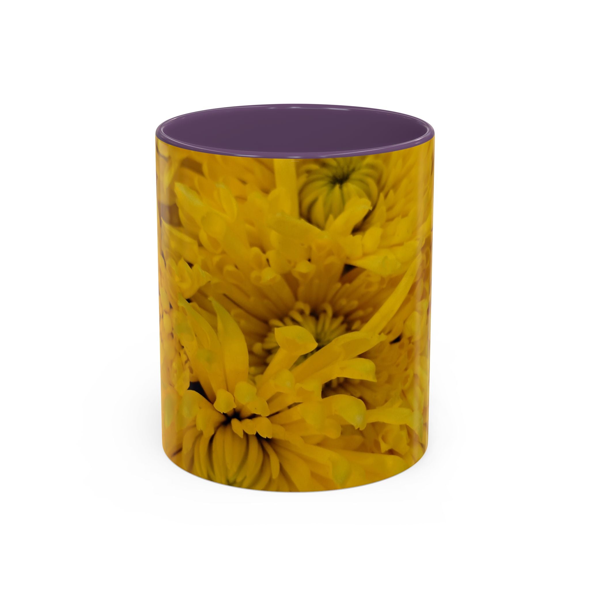 Mug à café motif chrysanthème jaune — Tasse à thé florale 11/15oz