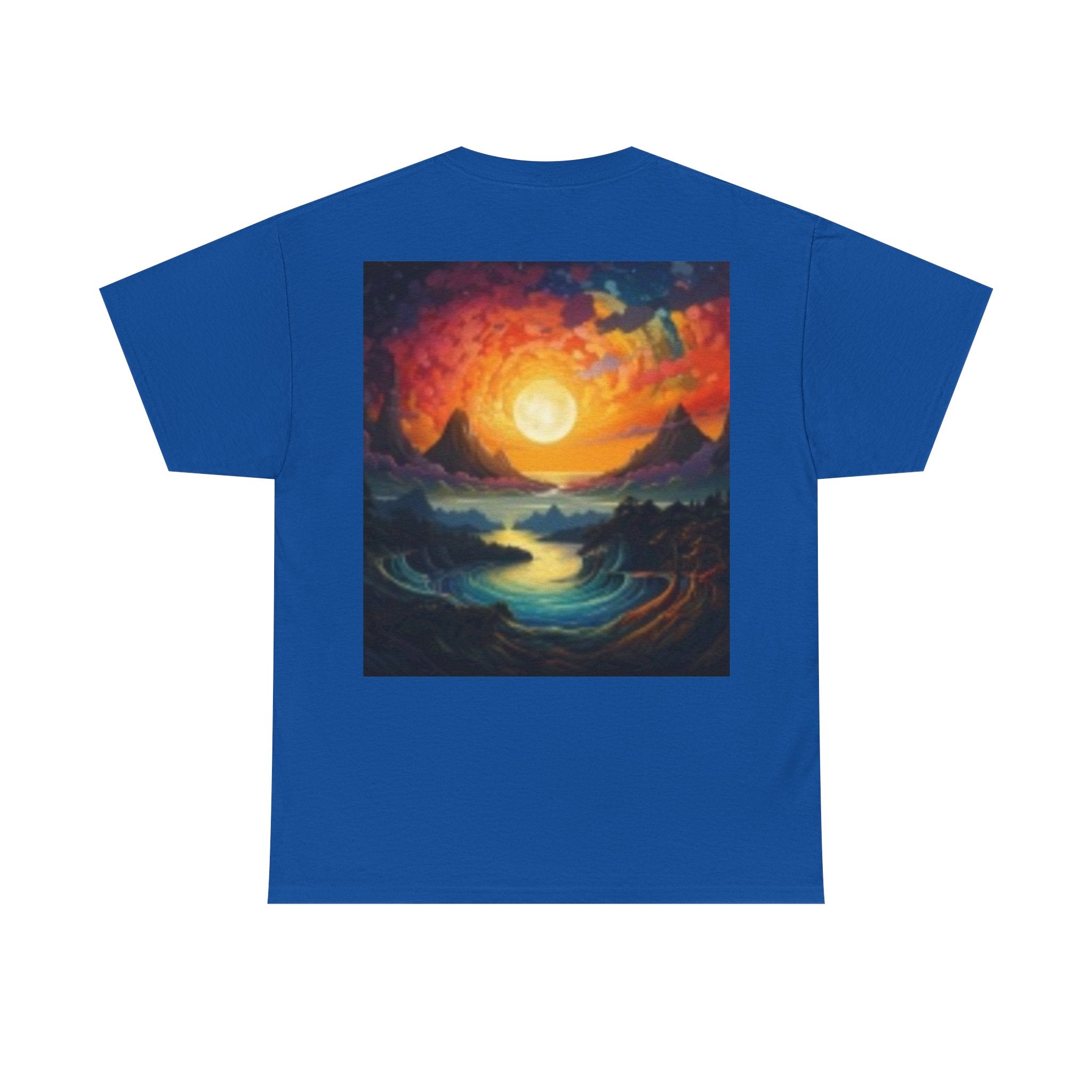 Nature Scene T-shirt— Five Bears in  River & Sunset Landscape T-Shirt