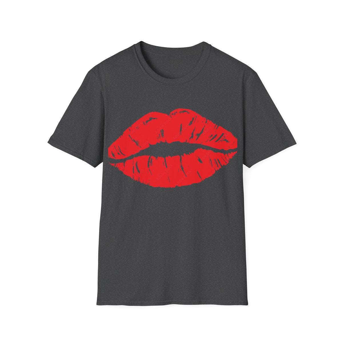 Kiss Mark T-Shirt — Red Lip Print Graphic Tee for Valentine’s Day & Gifts