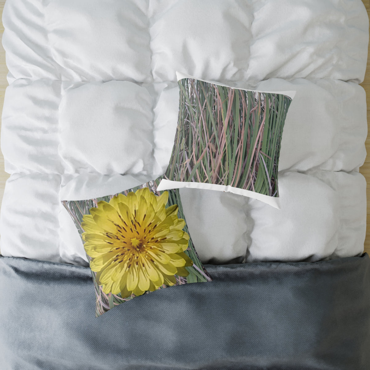 Yellow Dandelion Floral Throw Pillow