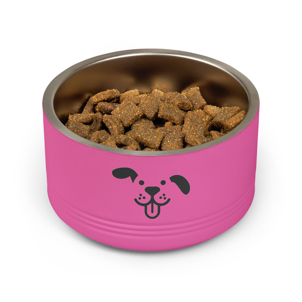 Cute Dog Face Stainless Steel Pet Bowl — 18 oz Cute Minimalist Dog Food & Water Dish