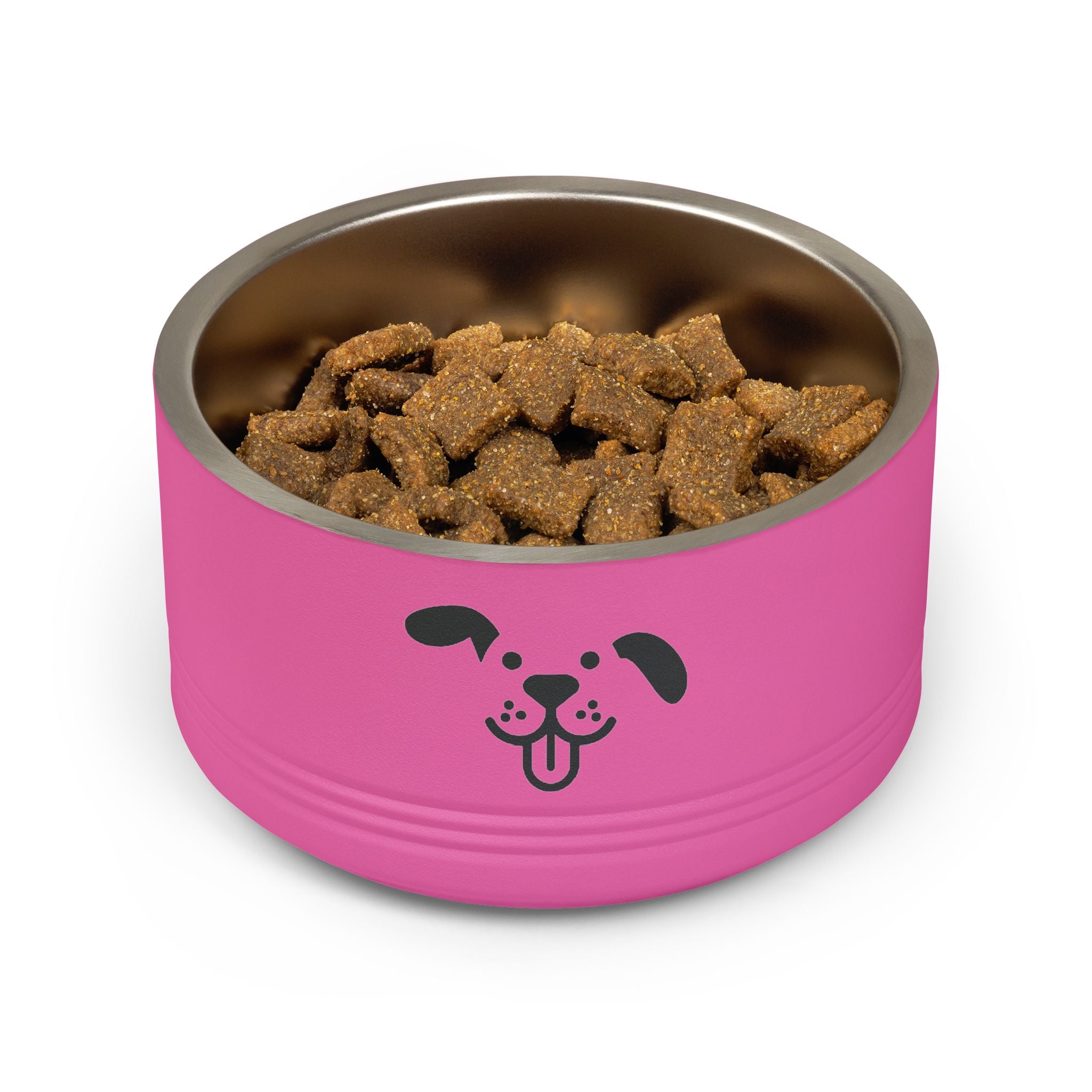 Cute Dog Face Stainless Steel Pet Bowl — 18 oz Cute Minimalist Dog Food & Water Dish