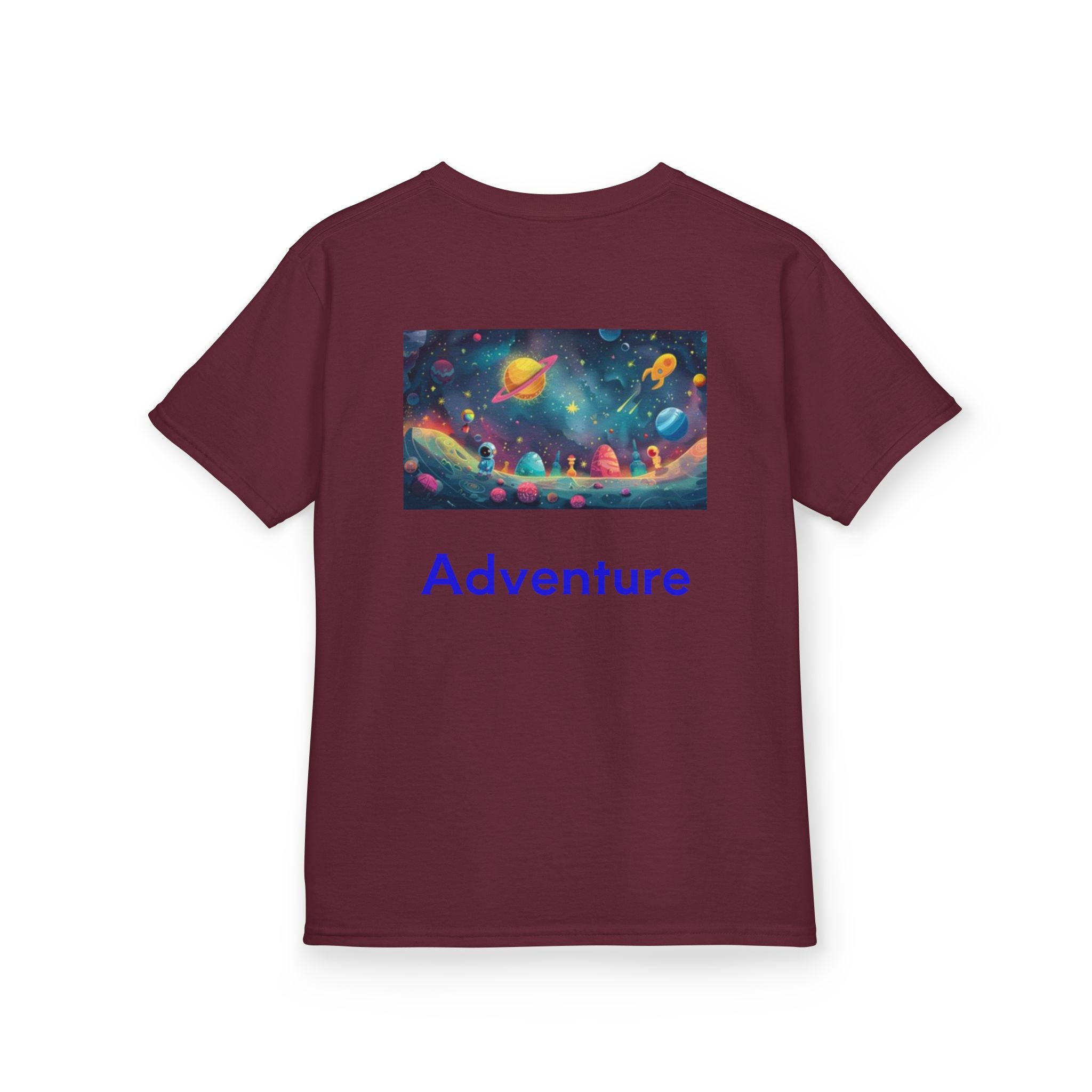 Kids Rocket Space Tee — Colorful Planets & Rocketship Shirt for Young Astronauts