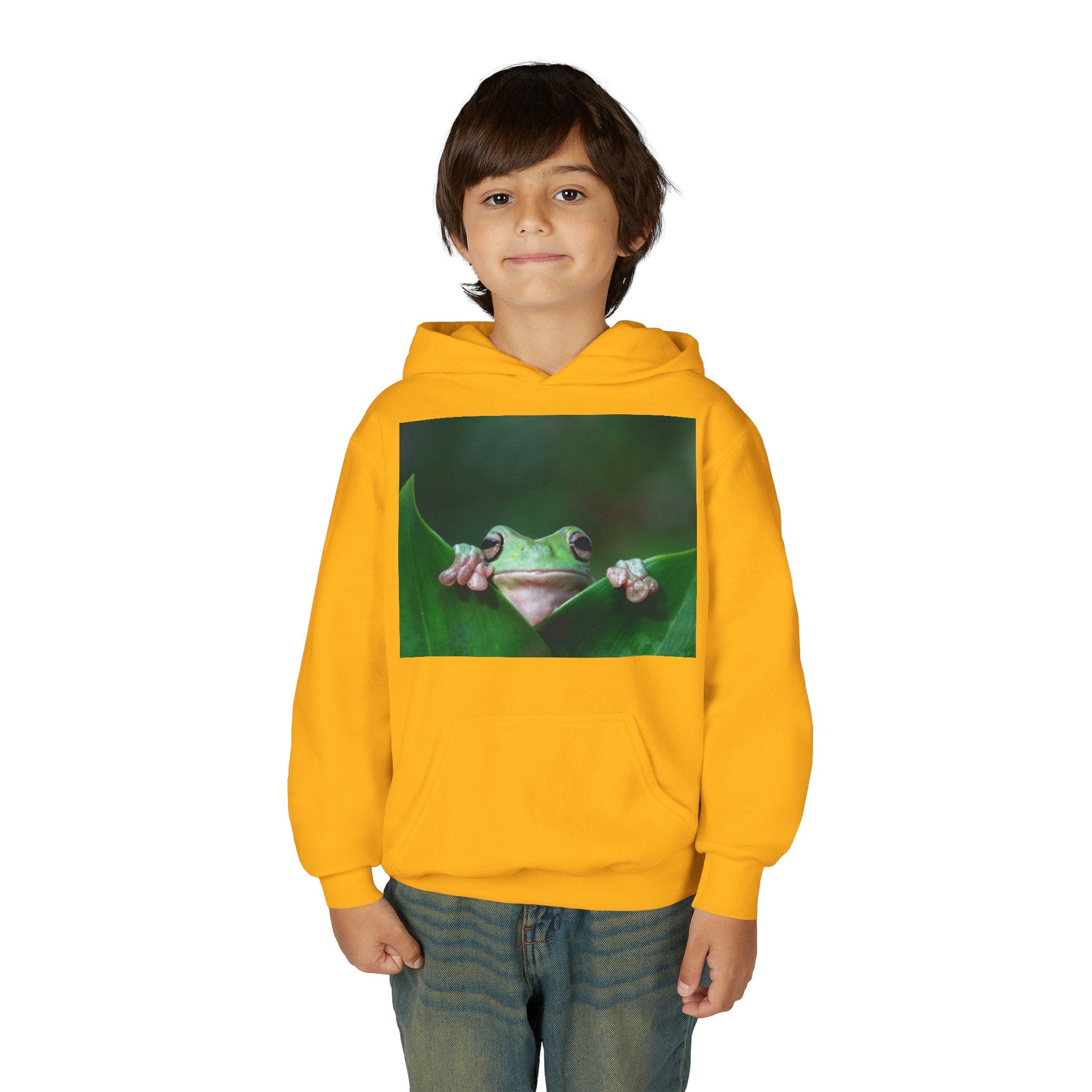 Youth Frog Hoodie – Cute Green Tree Frog Graphic Pullover