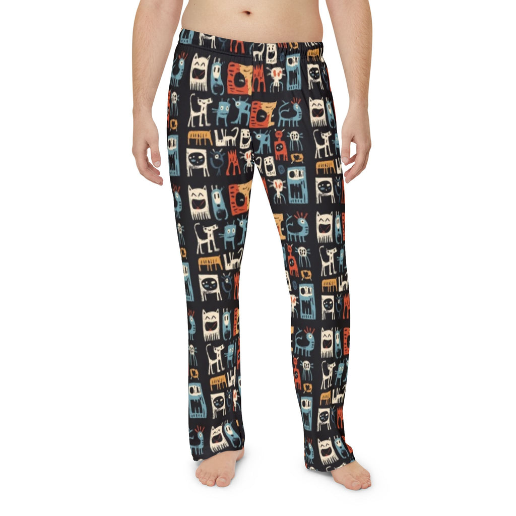 Men's Monster Print Pajama Pants — Cozy All-Over-Print Lounge Pants