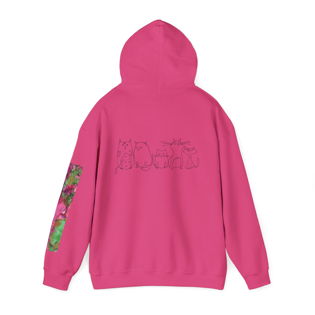 Cat Crew Hoodie — Colorful Curious Cats Graphic Sweatshirt