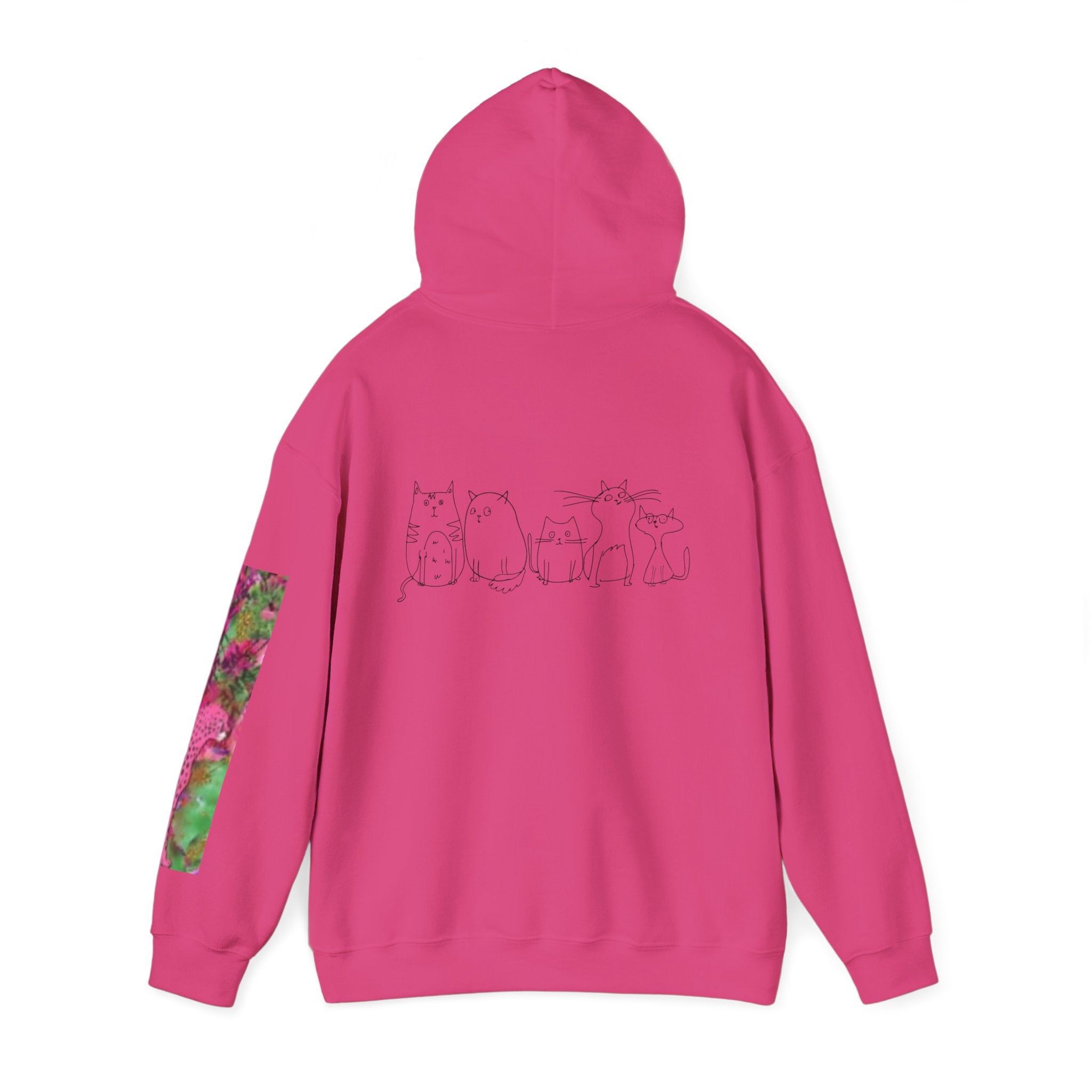 Cat Crew Hoodie — Colorful Curious Cats Graphic Sweatshirt