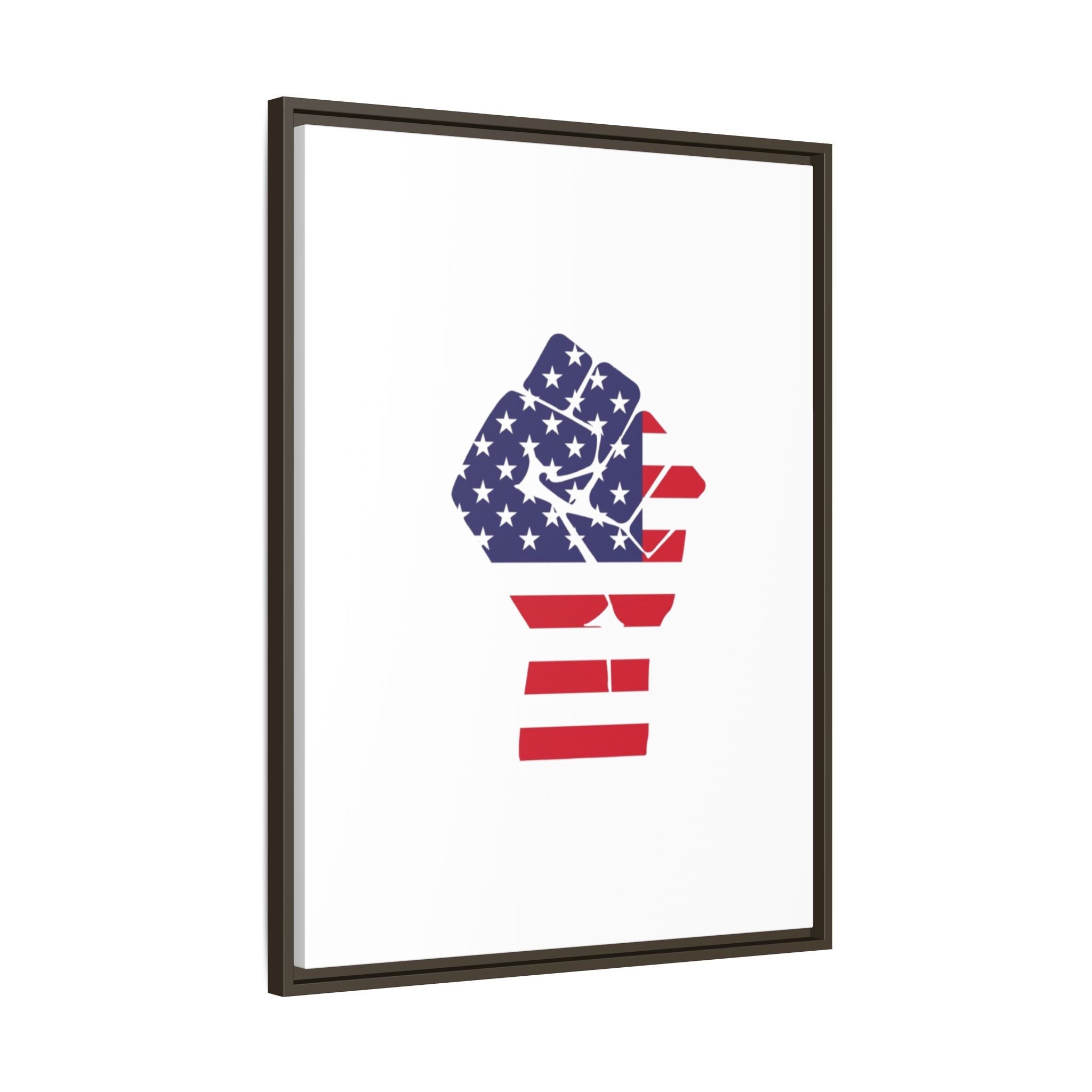 Framed Canvas Print – American Flag Fist Wall Art