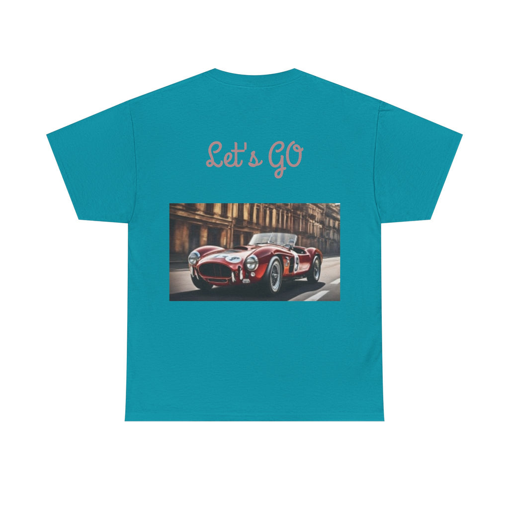 Pin-Up Girl with Terrier & Fast Car Graphic T-shirt — Retro 1950's Vintage Style T-Shirt