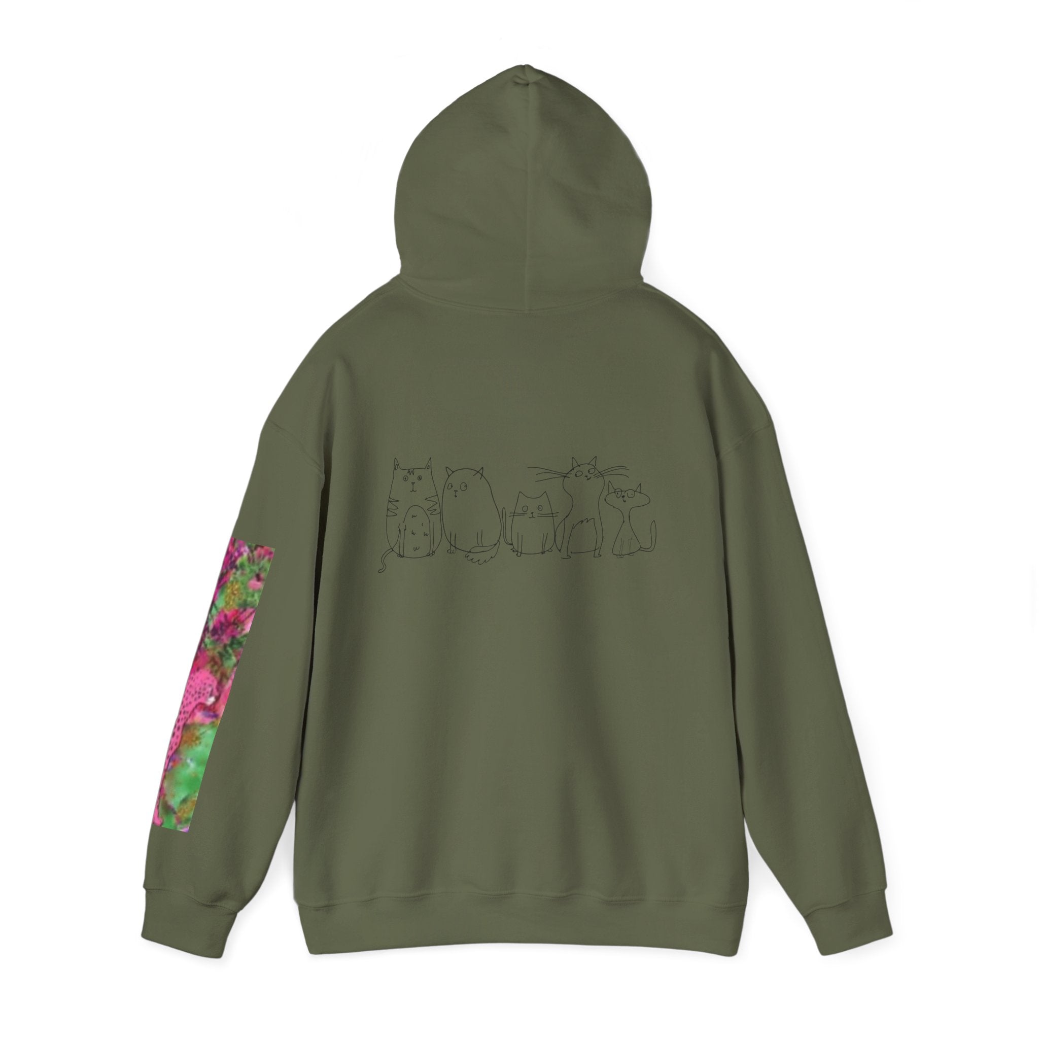 Cat Crew Hoodie — Colorful Curious Cats Graphic Sweatshirt