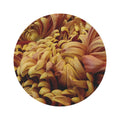 Autumn Chrysanthemum Round Rug — Golden Floral Circular Accent Mat