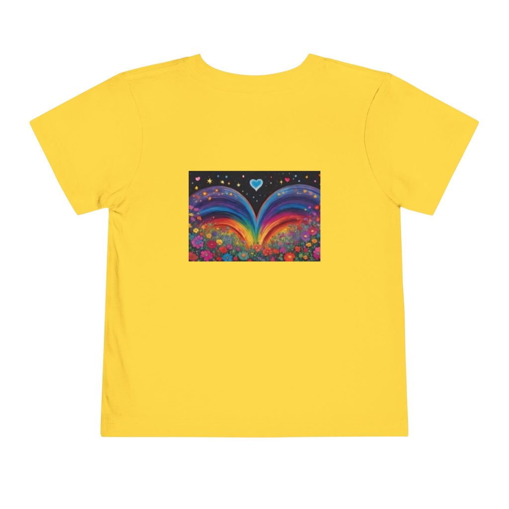 Toddler Tee — Colorful Rainbow Heart & Cute Animal Friends