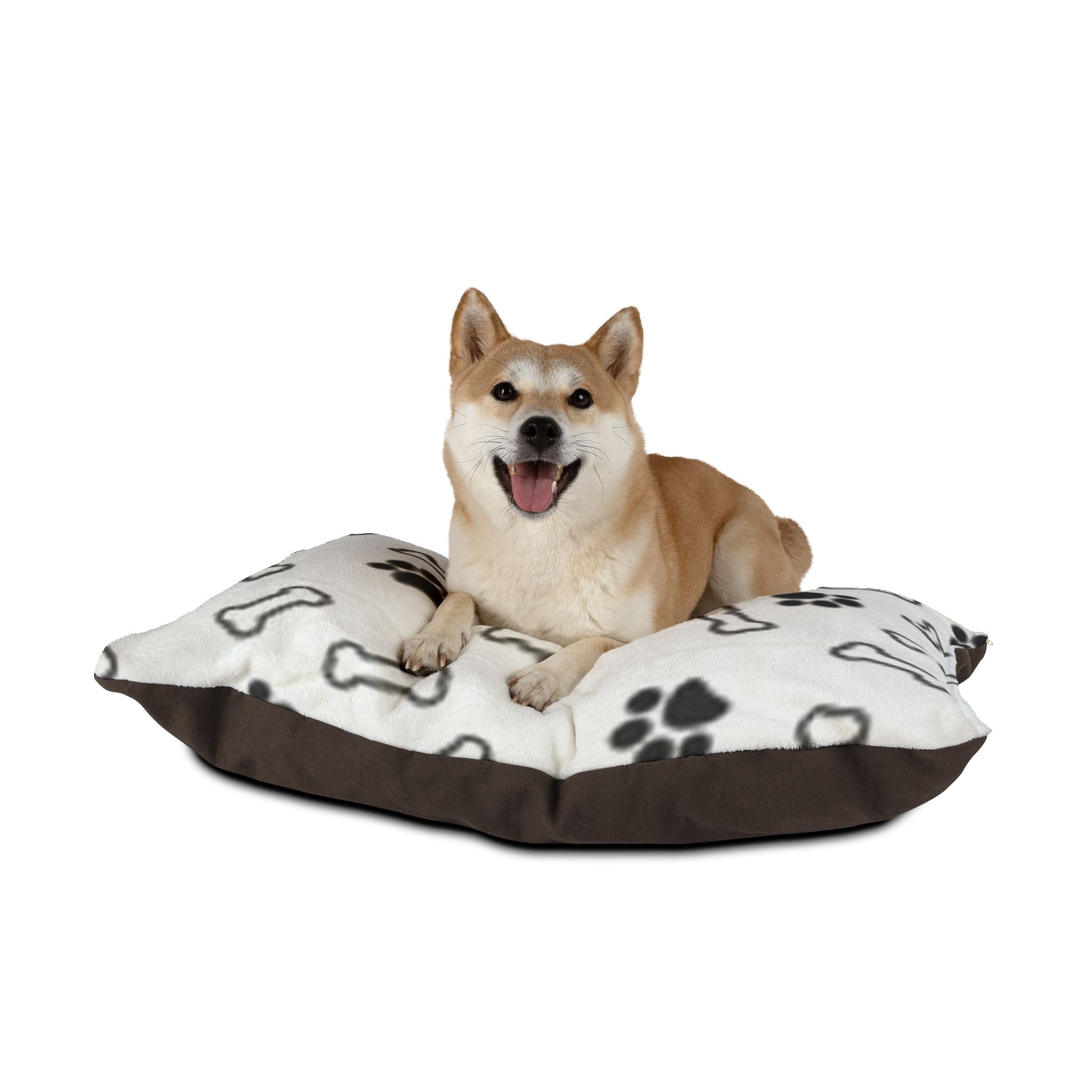 Plush Paw & Bone Pet Bed — Cozy Sherpa Dog/Cat Cushion