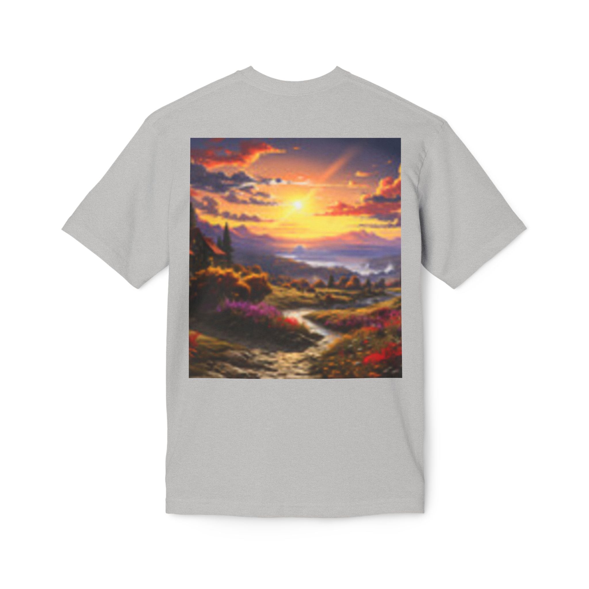 T-shirt Esprit Loup – T-shirt graphique paysage coucher de soleil panoramique