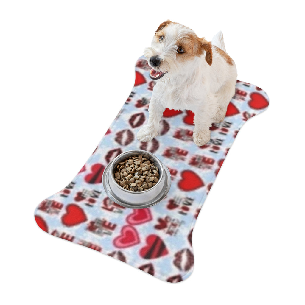 Valentine Hearts Pet Feeding Mat — Cute Love Pattern Placemat for Dogs & Cats