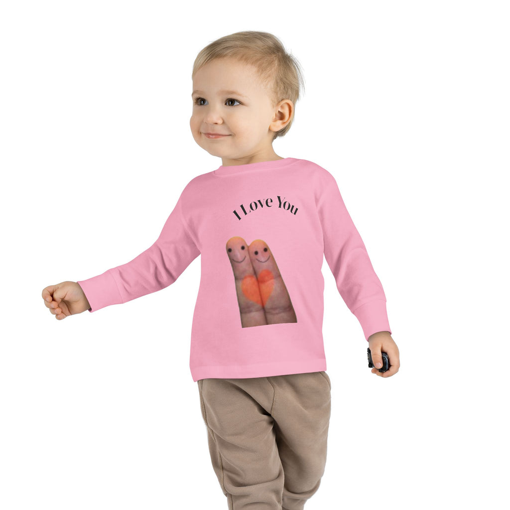 Toddler Tee — Cute Finger Friends I Love You Graphic Long-Sleeve Shirt