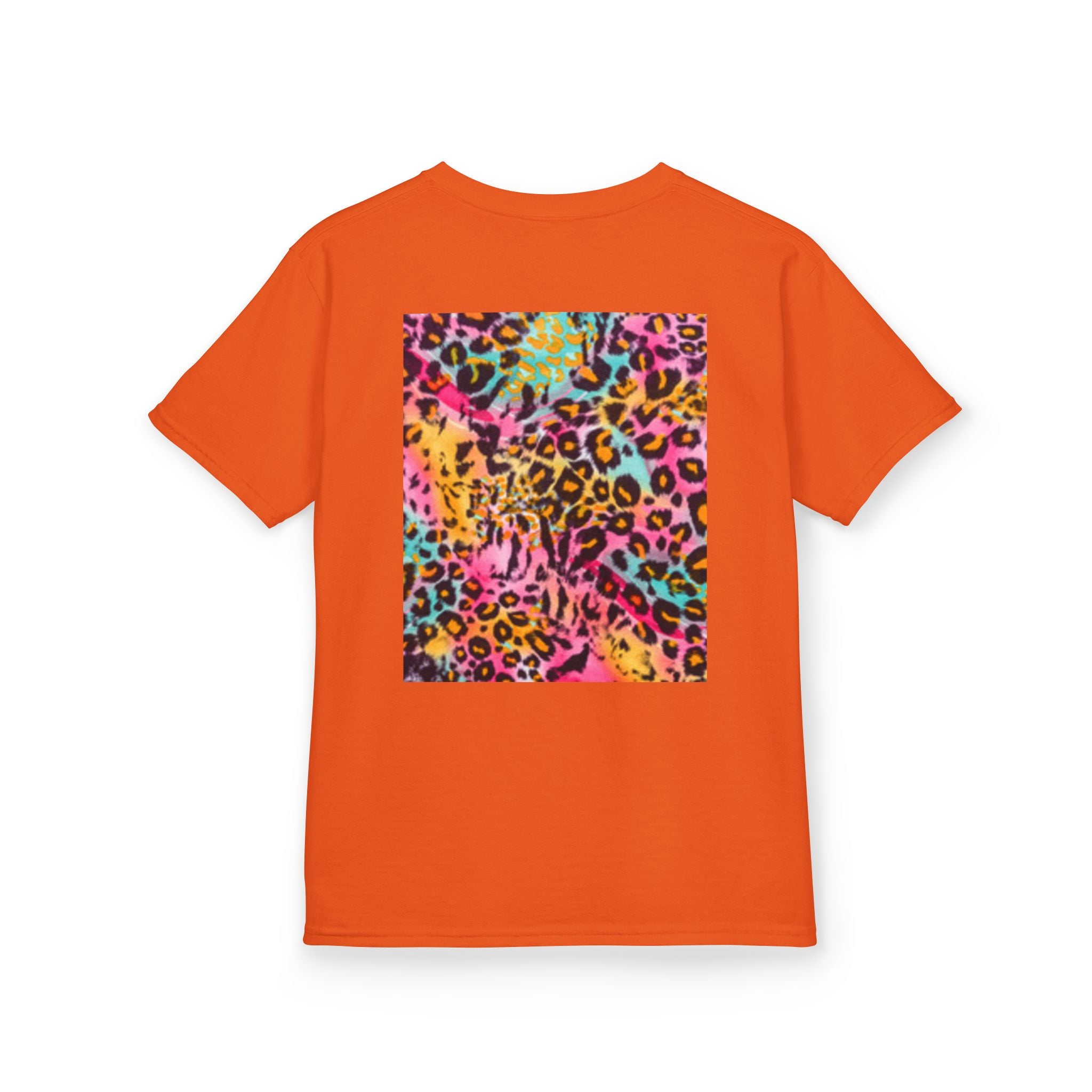 Kids Leopard Cub T-shirt — Colorful Leopard Print Back