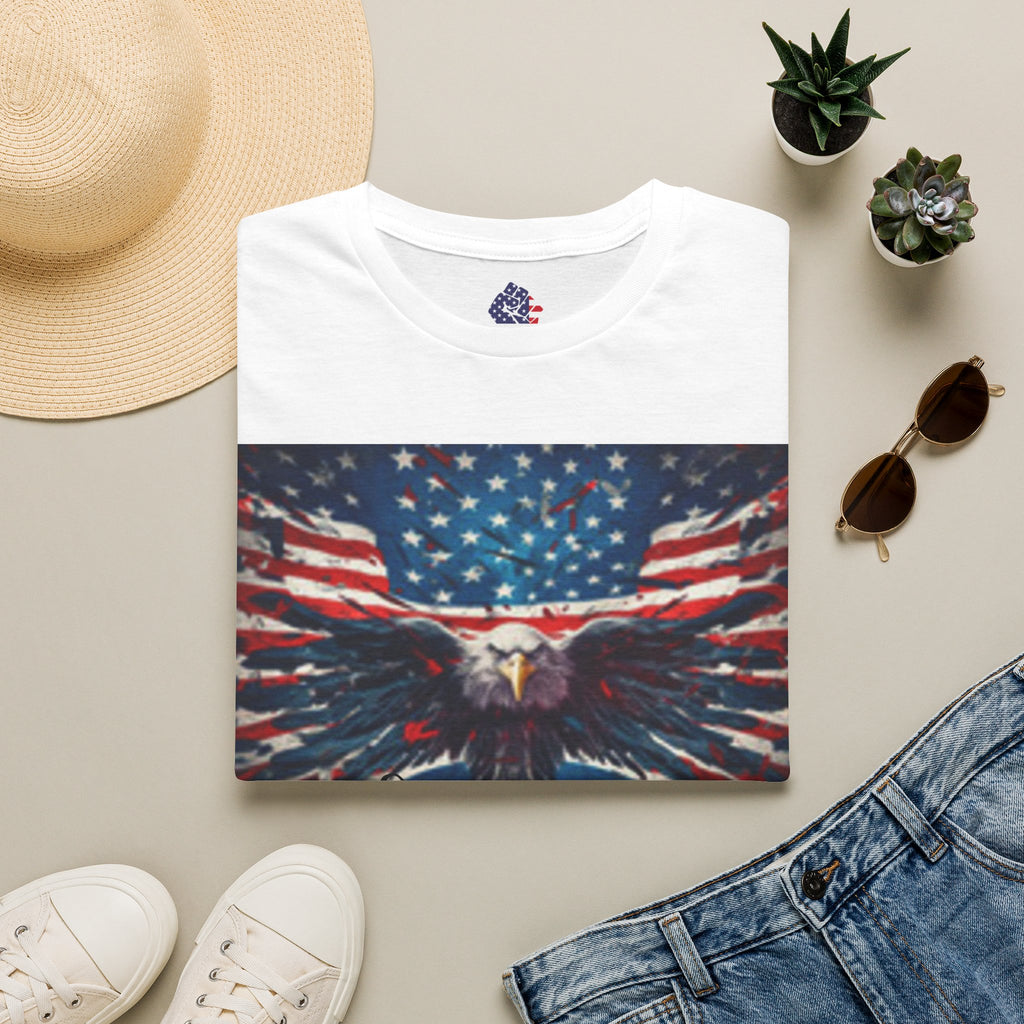 Patriotic Eagle T-Shirt — American Flag Bald Eagle I Love America!
