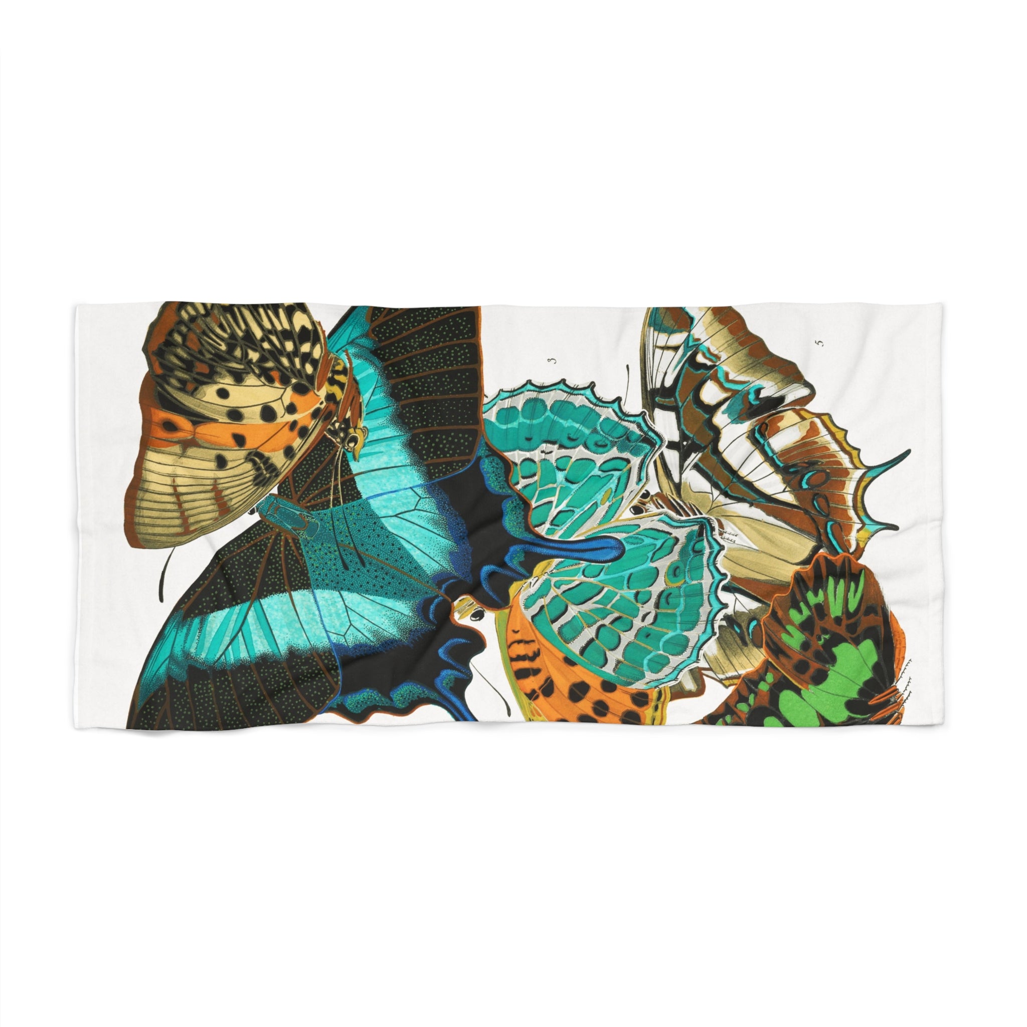 Butterfly Collage Beach Towel — Colorful Tropical Butterflies Print