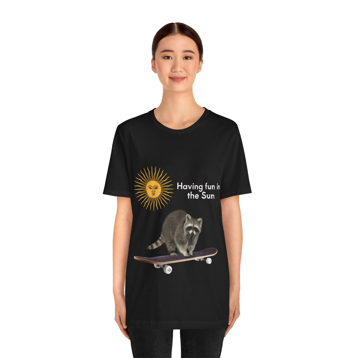 Raccoon Riding Skateboard T-Shirt — Cute Skate & Wildlife Graphic Tee