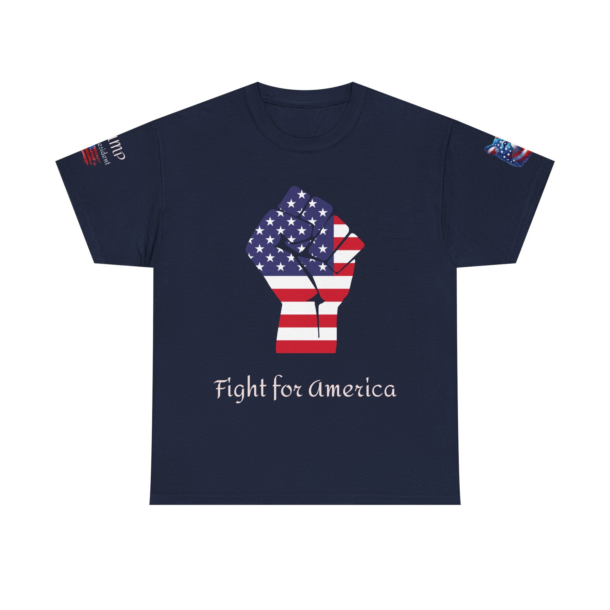 T-shirt patriotique Donald J TRUMP — Poing patriotique drapeau américain