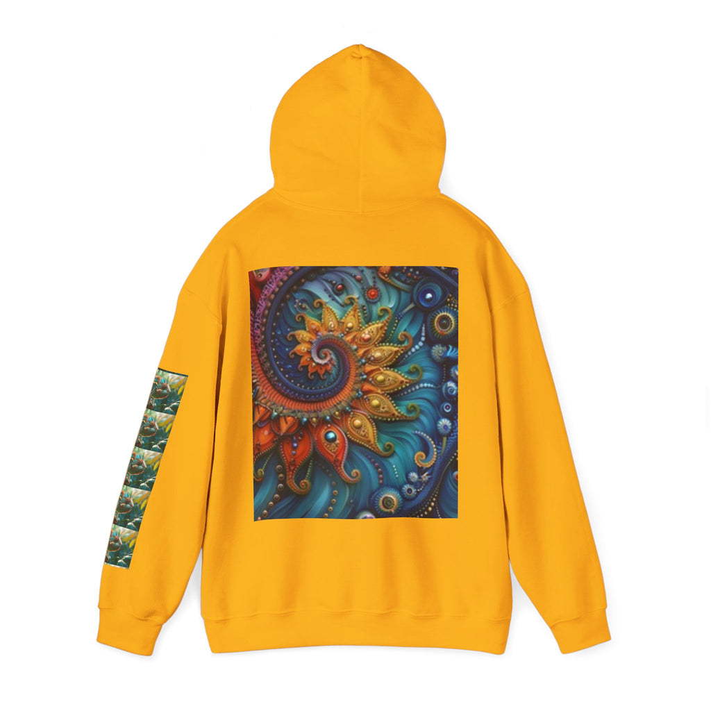 Psychedelic Mushroom Creatures Hoodie — Colorful Fractal Art Pullover