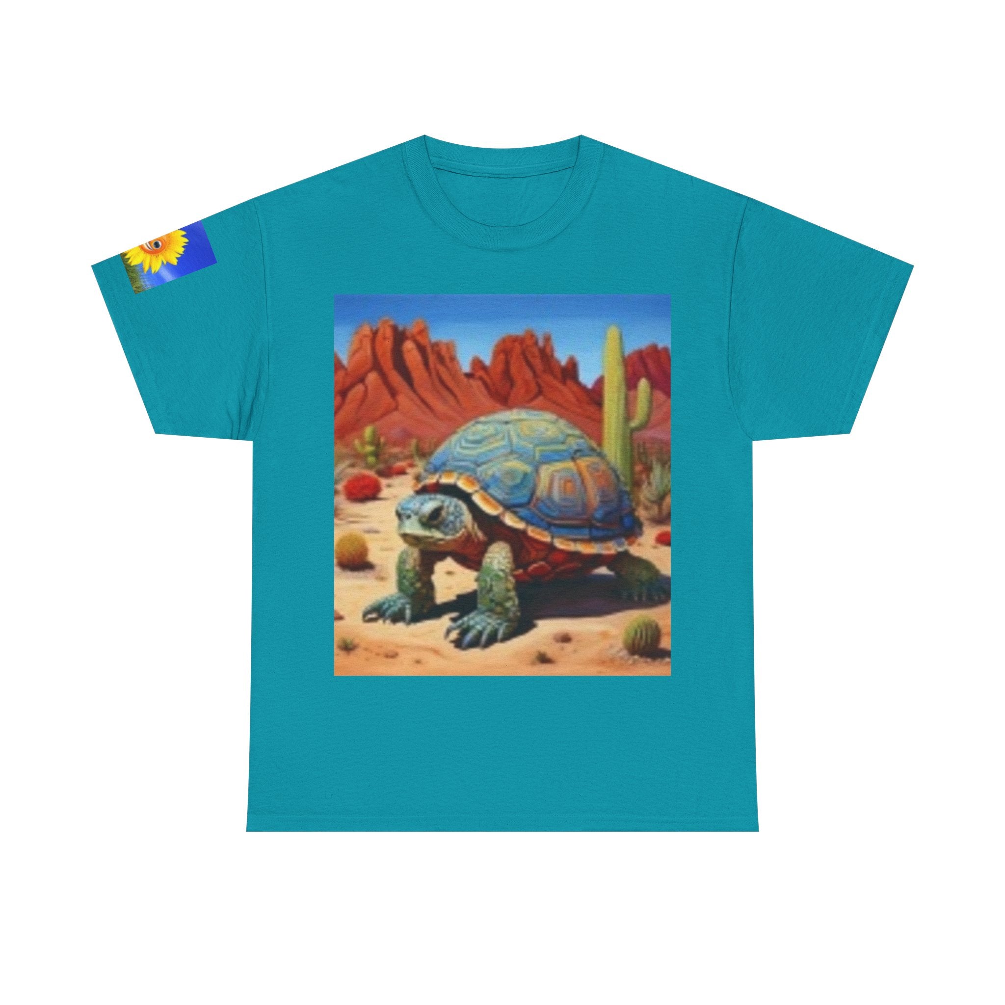 T-Shirt — Desert Turtle & Scenic River Vintage Nature Artwork