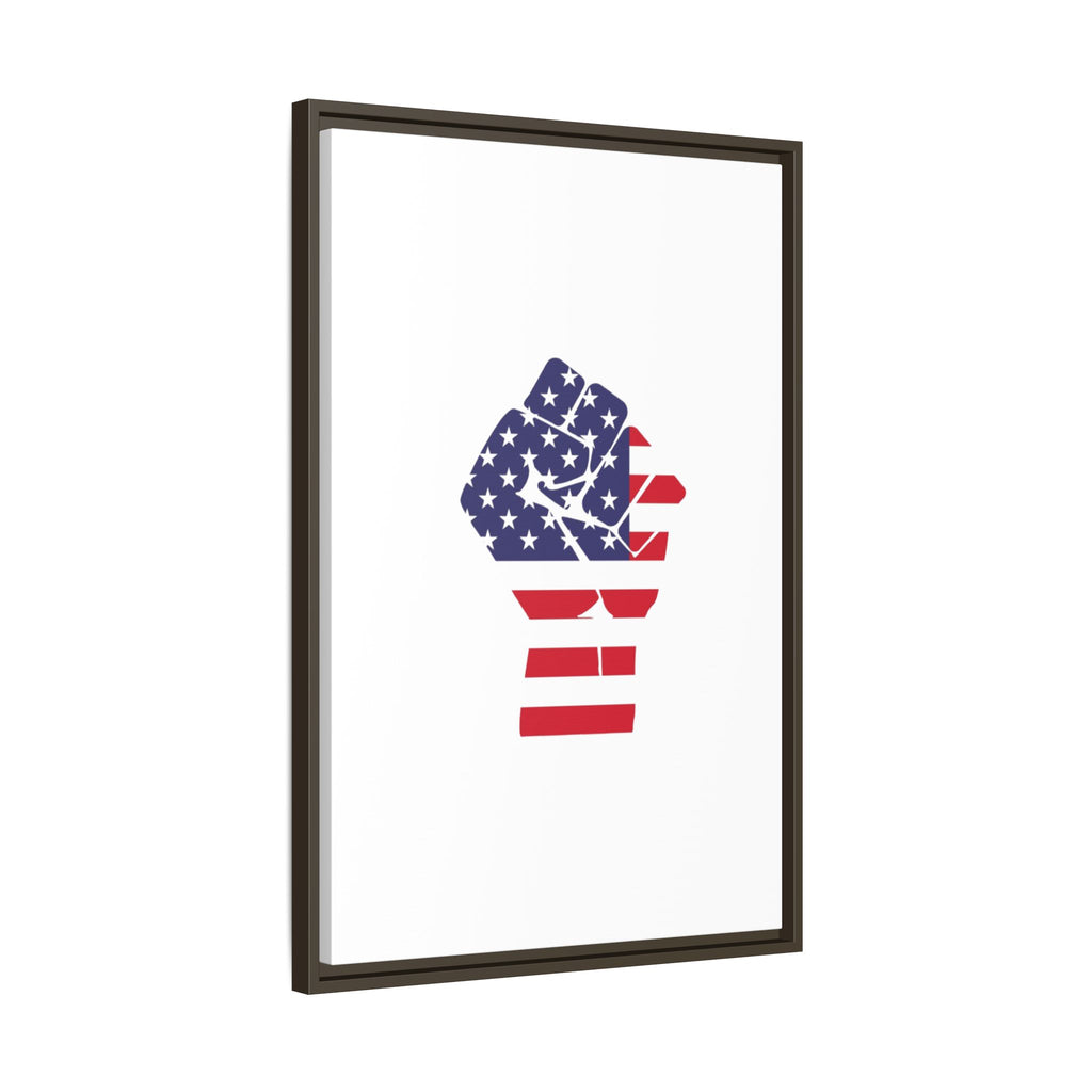 Framed Canvas Print – American Flag Fist Wall Art