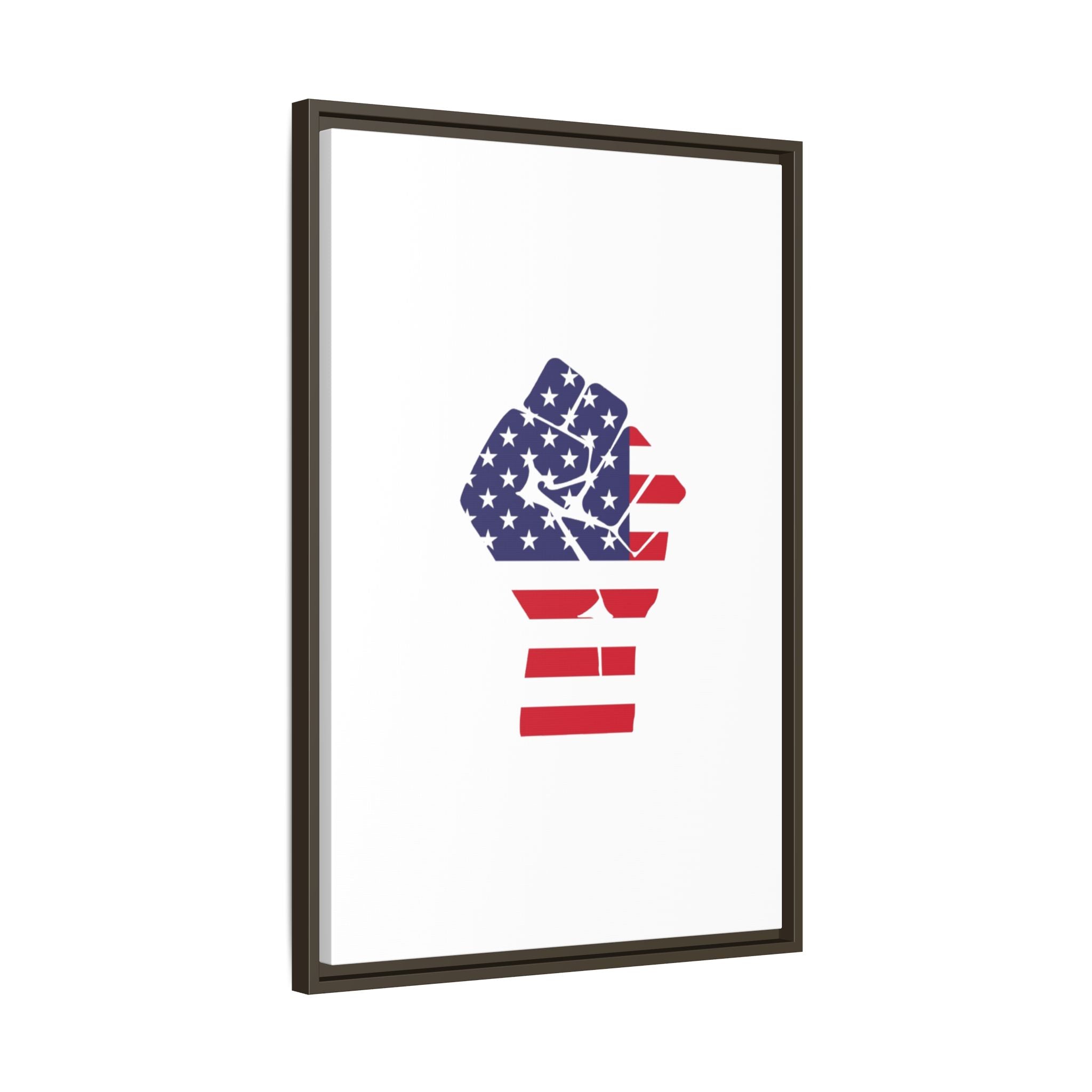 Framed Canvas Print – American Flag Fist Wall Art