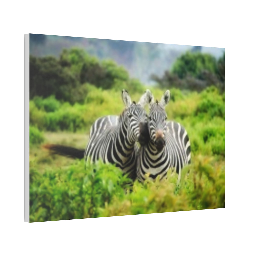 Zebra Pair Canvas Print - Stretched 1.5" Wildlife Wall Art
