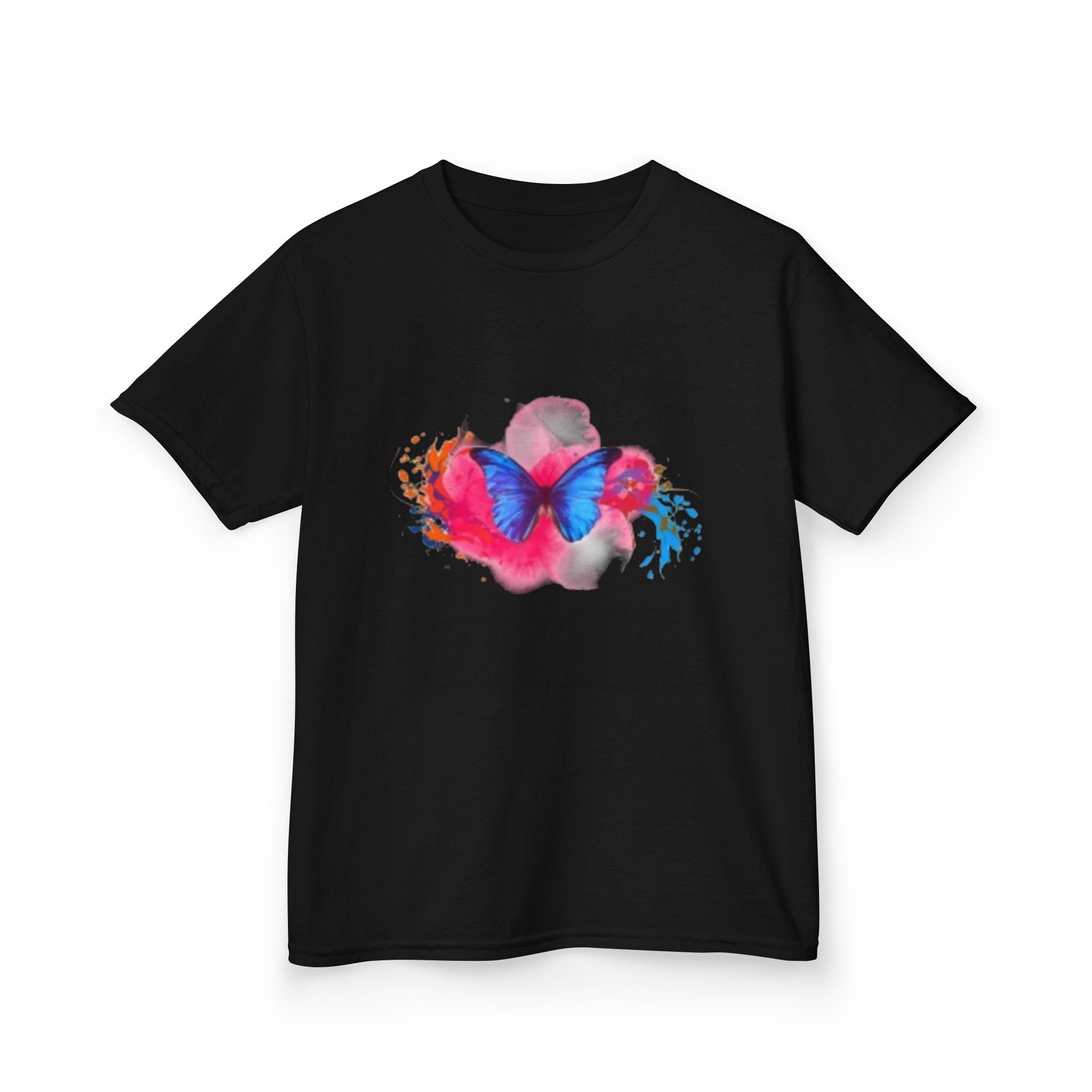 Kids Butterfly Tee - Watercolor Pink & Blue Butterfly Graphic Shirt