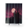 Gothic Castle Moon Shower Curtain — Moody Dark Fantasy Bathroom Decor